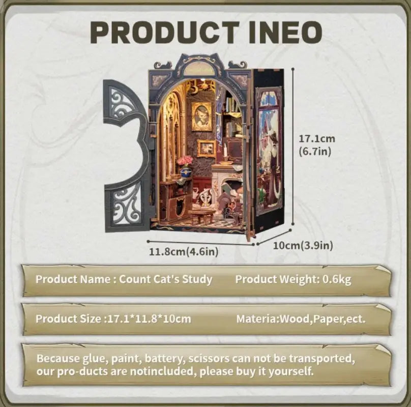 DIY Book Nook Kit | Count Cat Study - DIY Magic World