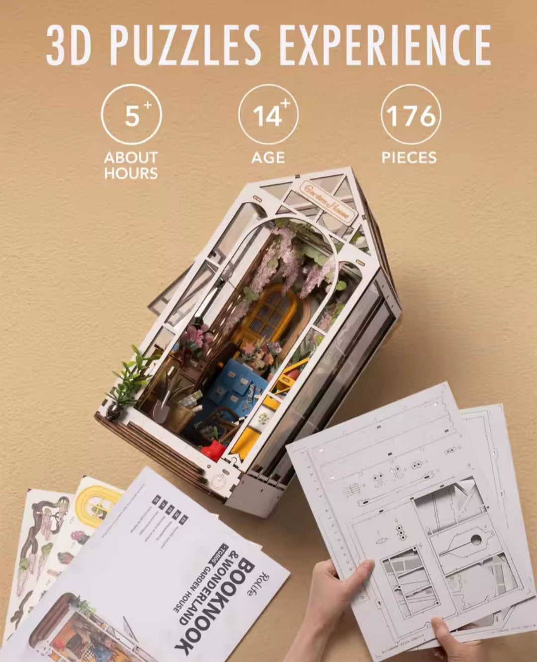 Robotime Rolife DIY Book Nook Kit | Garden House