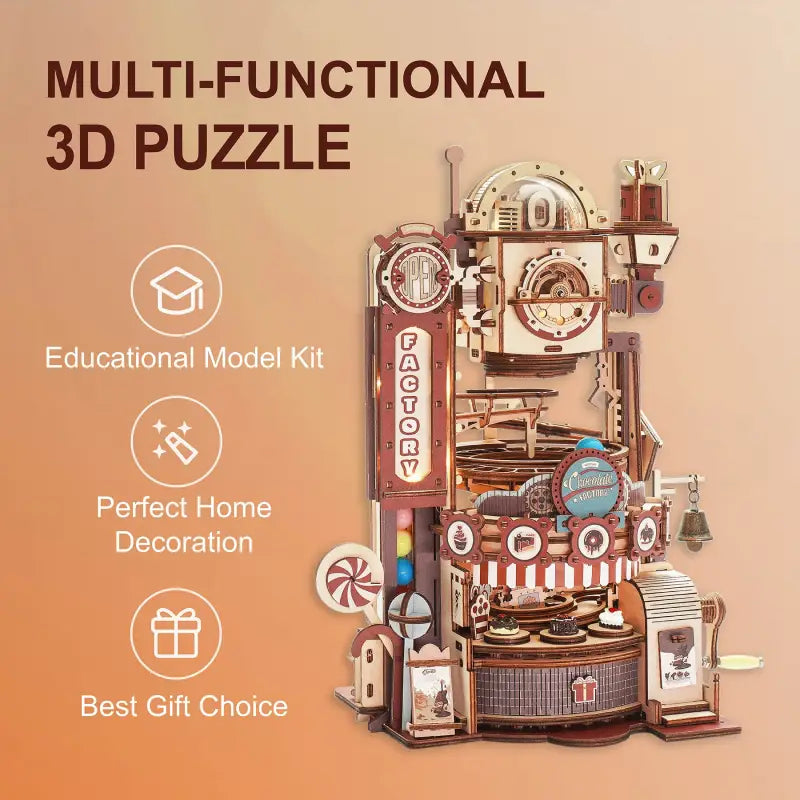 Robotime Rokr DIY 3D Wooden Puzzle | Chocolate Factory - DIY Magic World