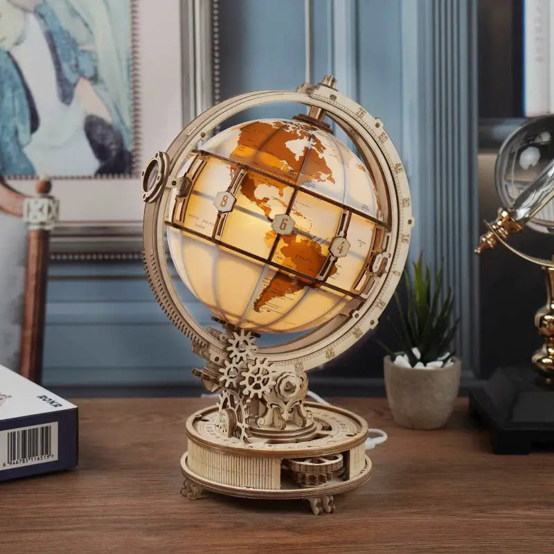 Robotime Rokr DIY 3D Wooden Puzzle | Luminous Globe - DIY Magic World