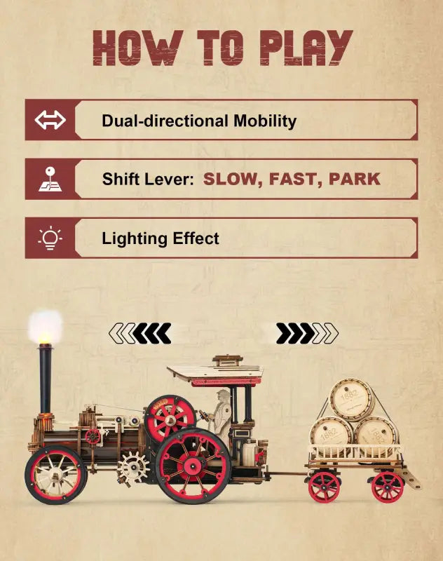 Robotime Rokr DIY 3D Wooden Puzzle | Steam Locomotive - DIY Magic World