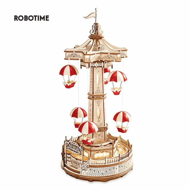 Robotime Rokr DIY Music Box 3D Wooden Puzzle | Parachute Tower - DIY Magic World