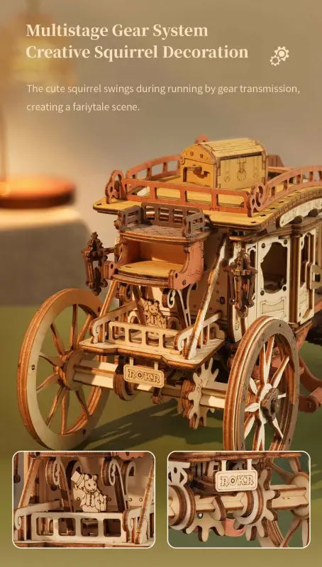 Robotime Rokr DIY Music Box 3D Wooden Puzzle | Stagecoach - DIY Magic World