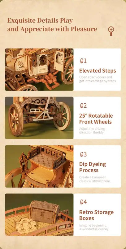 Robotime Rokr DIY Music Box 3D Wooden Puzzle | Stagecoach - DIY Magic World