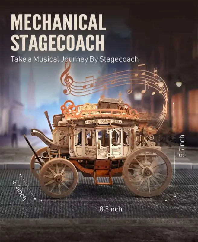 Robotime Rokr DIY Music Box 3D Wooden Puzzle | Stagecoach - DIY Magic World