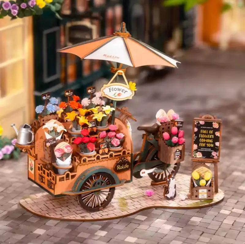 Robotime Rolife DIY 3D Wooden Puzzle | Blossom Cart - DIY Magic World