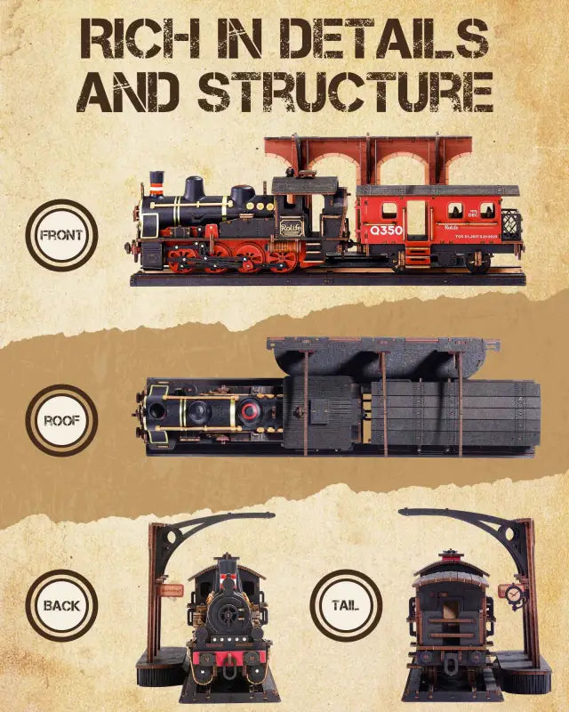 Robotime Rolife DIY 3D Wooden Puzzle | Steam Journey - DIY Magic World