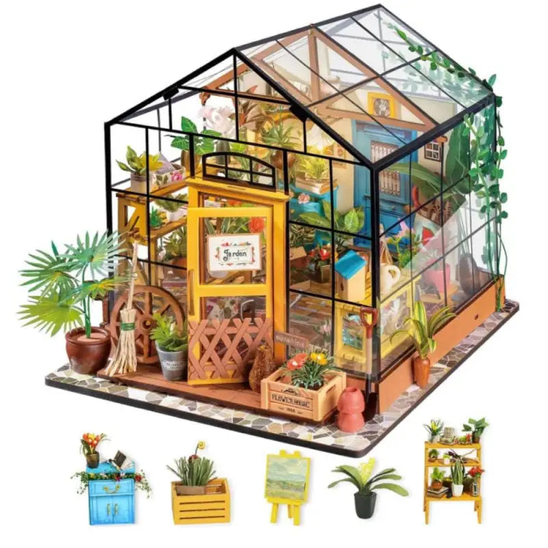 Robotime Rolife DIY Miniature Dollhouse Kit | Cathy's Flower House - DIY Magic World