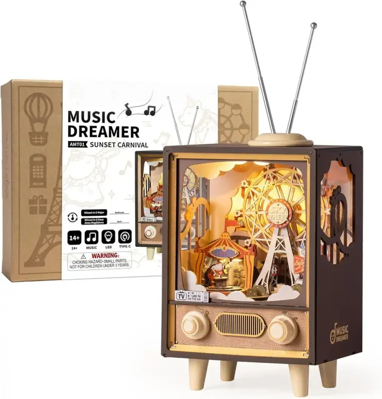 Robotime Rolife DIY Music Box 3D Wooden Puzzle | Sunset Carnival - DIY Magic World