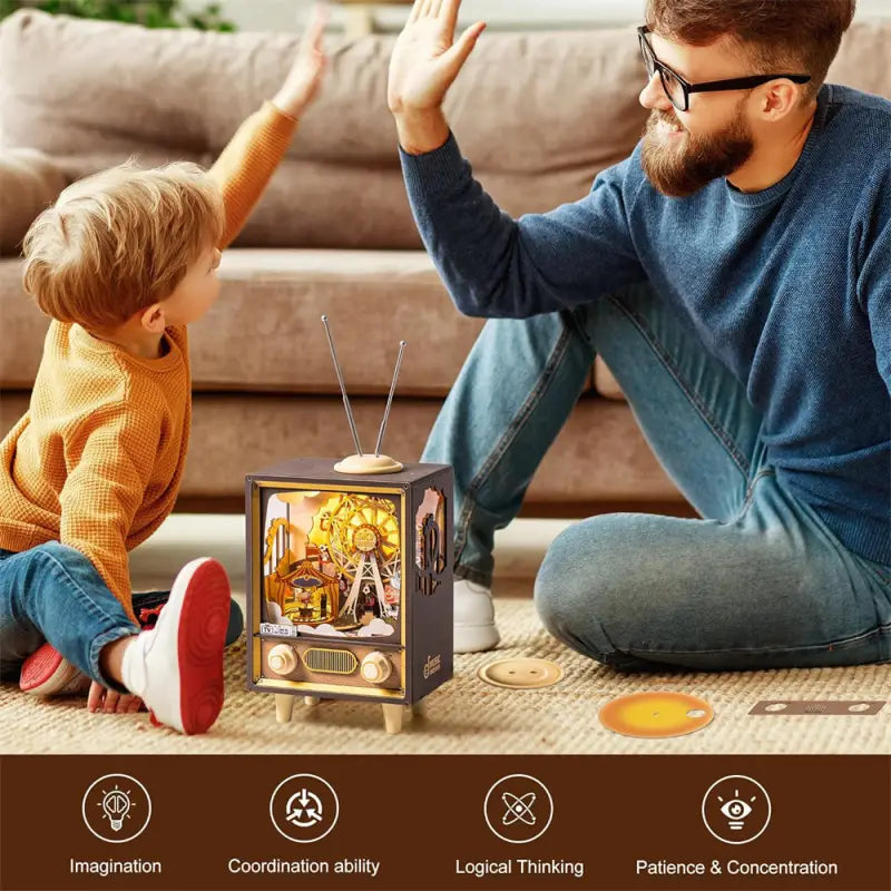 Robotime Rolife DIY Music Box 3D Wooden Puzzle | Sunset Carnival - DIY Magic World