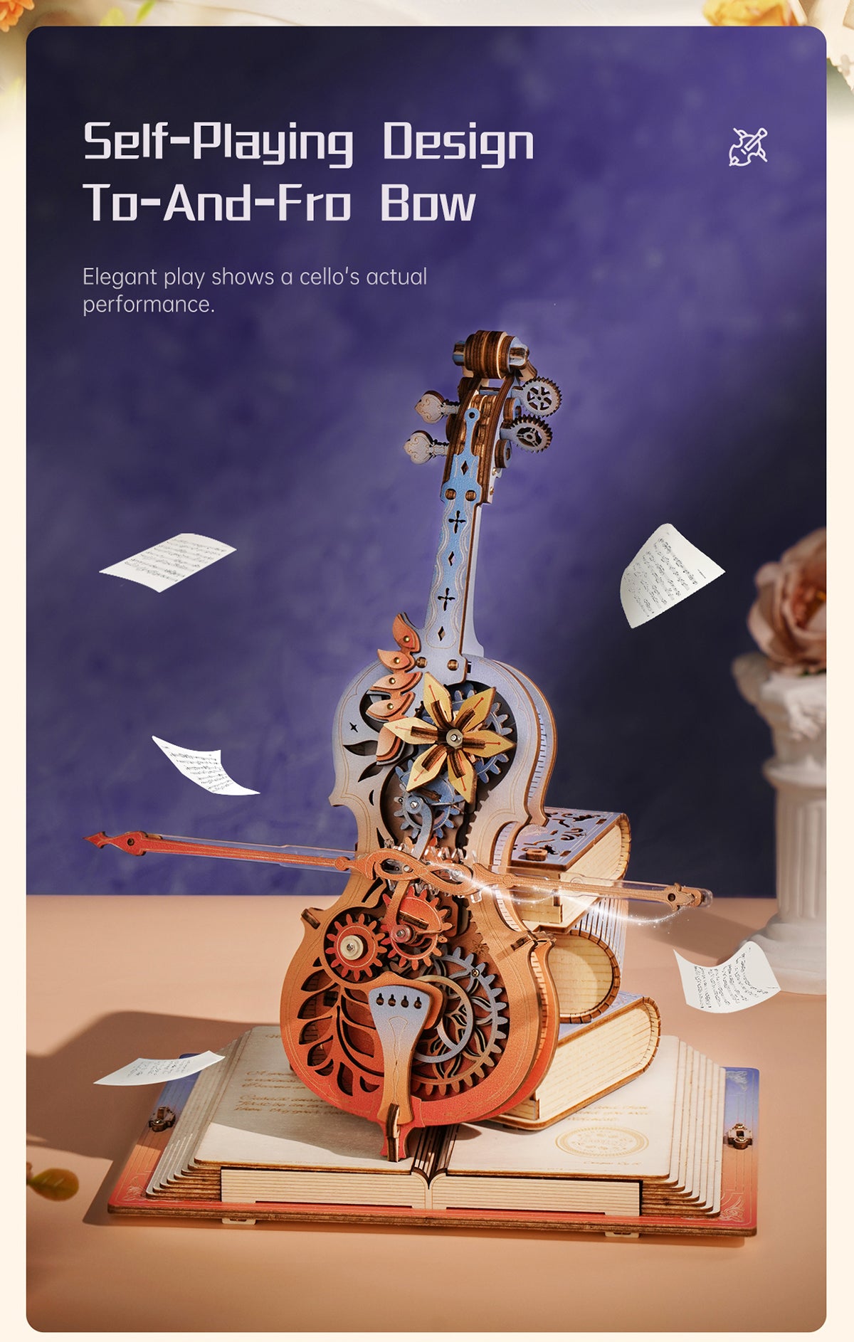 Robotime Rokr DIY Music Box 3D Wooden Puzzle | Symphony of Gorgeous Dreams