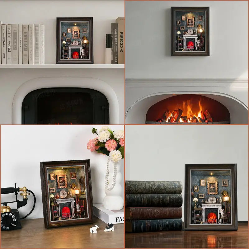 DIY Book Nook Kit | Cozy Fireplace