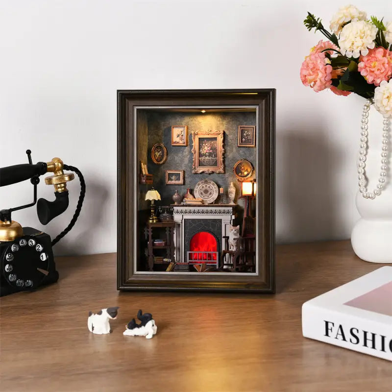 DIY Book Nook Kit | Cozy Fireplace