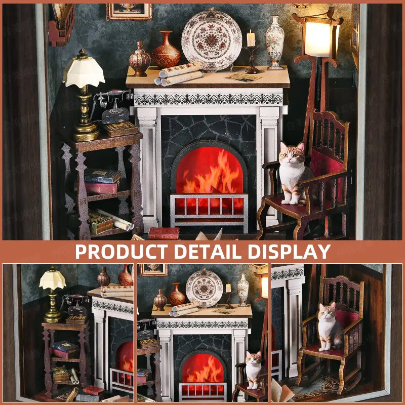 DIY Book Nook Kit | Cozy Fireplace