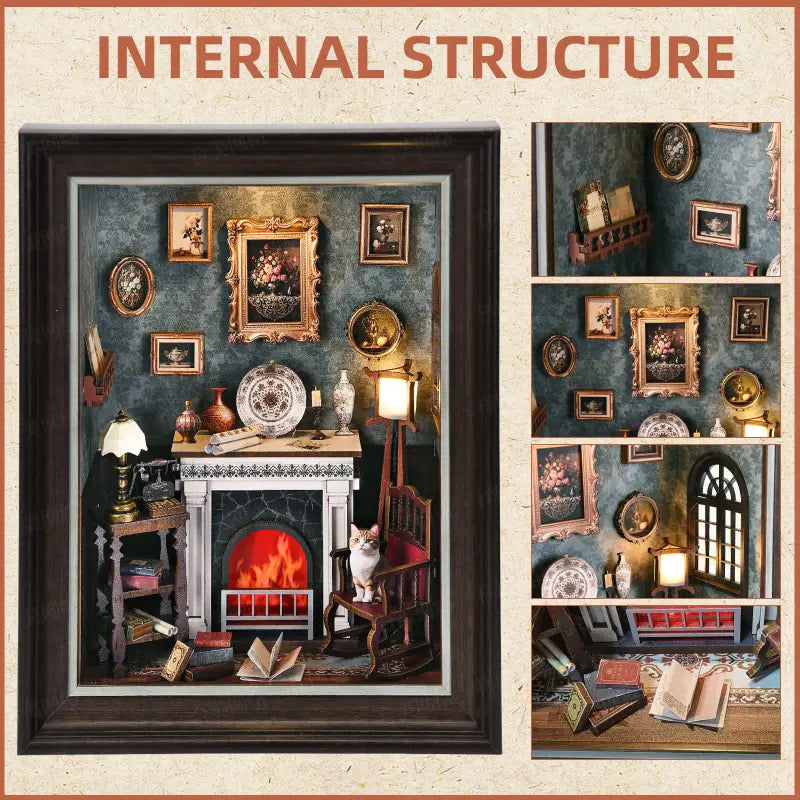DIY Book Nook Kit | Cozy Fireplace