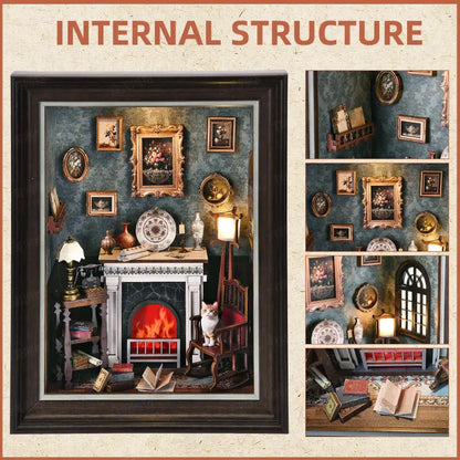DIY Book Nook Kit | Cozy Fireplace