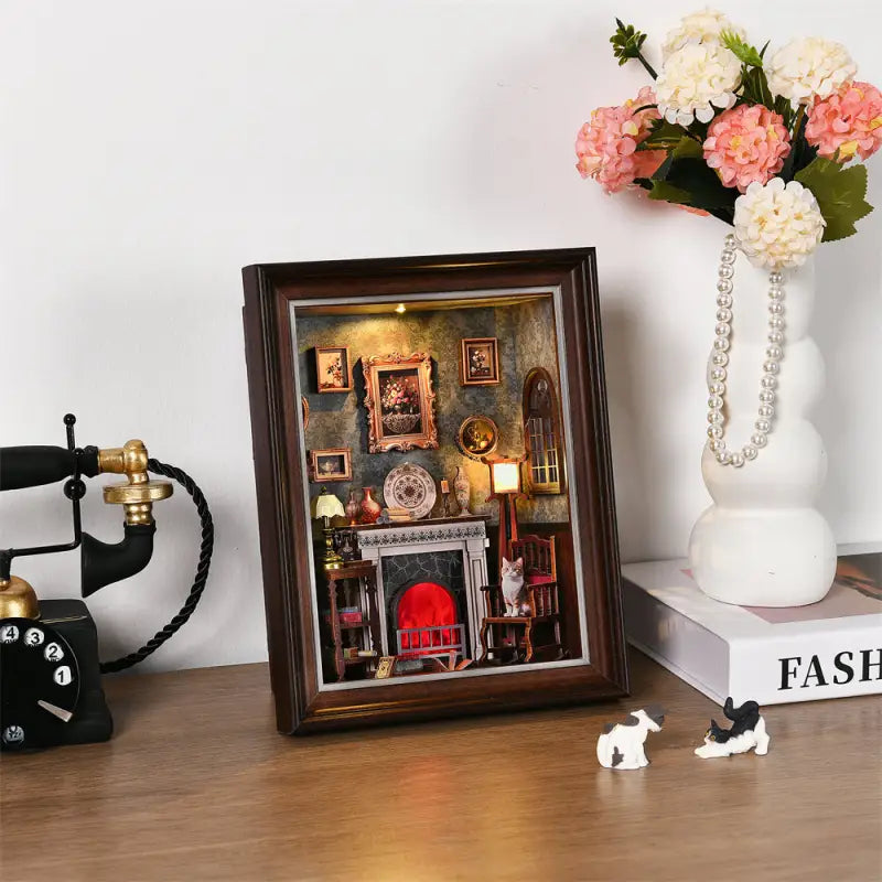 DIY Book Nook Kit | Cozy Fireplace