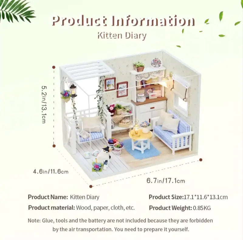 DIY Dollhouse Kit 1:24 | Kitten Diary