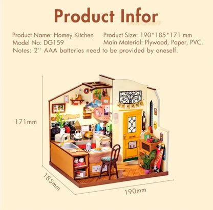 DIY Miniature Dollhouse Kit | Homey Kitchen - DIY Magic World