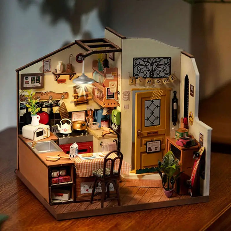 DIY Miniature Dollhouse Kit | Homey Kitchen - DIY Magic World