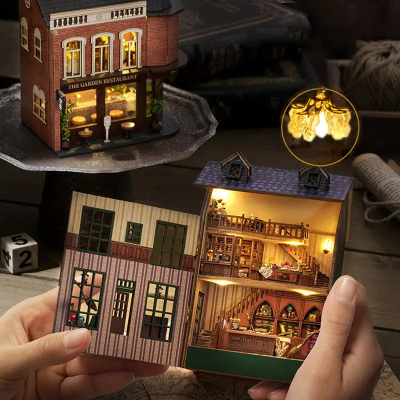 DIY Miniature Dollhouse Kit | Magic Shop/The Garden Restaurant