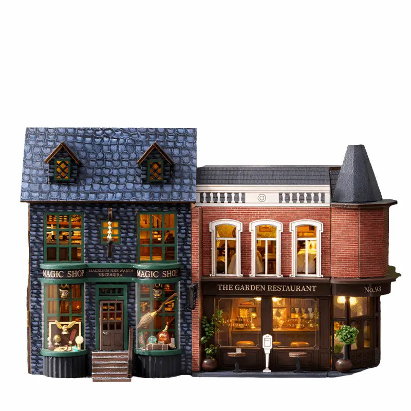 DIY Miniature Dollhouse Kit | Magic Shop/The Garden Restaurant