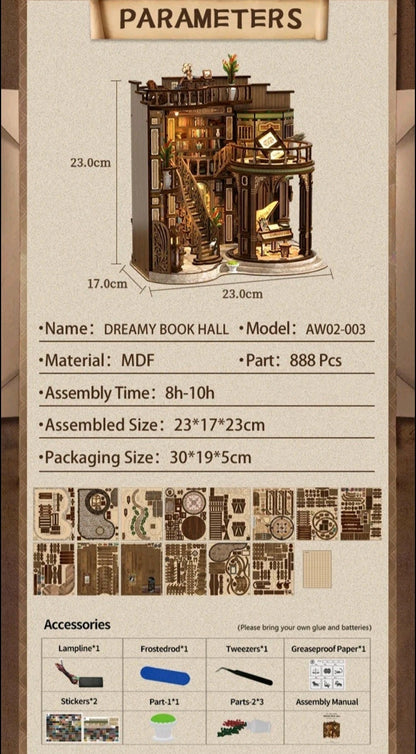 DIY Dollhouse Kit | Dreamy Book Hall