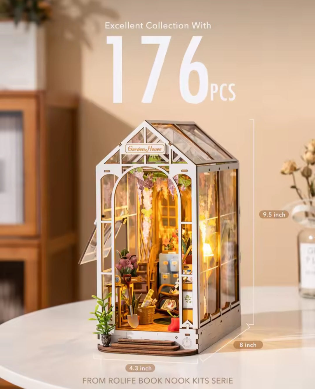 Robotime Rolife DIY Book Nook Kit | Garden House