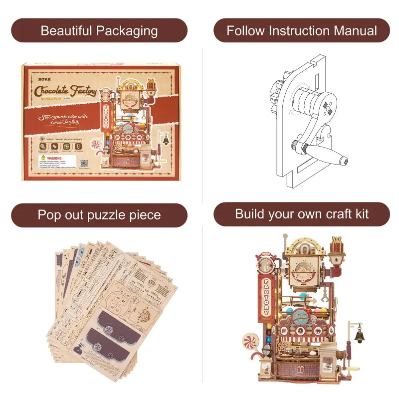 Robotime Rokr DIY 3D Wooden Puzzle | Chocolate Factory - DIY Magic World
