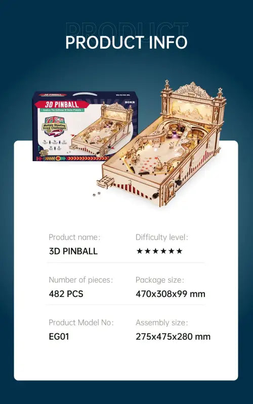 Robotime Rokr DIY 3D Wooden Puzzle | 3D Pinball - DIY Magic World