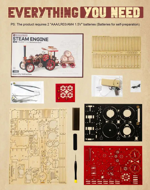 Robotime Rokr DIY 3D Wooden Puzzle | Steam Locomotive - DIY Magic World