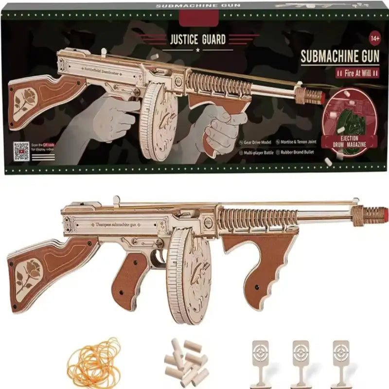 Robotime Rokr DIY 3D Wooden Puzzle | Submachine Gun - DIY Magic World