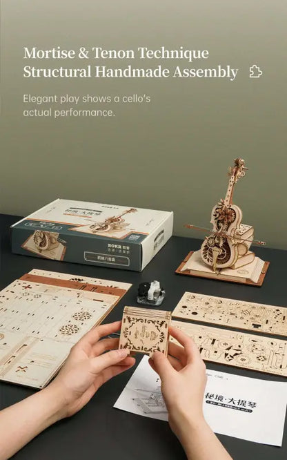 Robotime Rokr DIY Music Box 3D Wooden Puzzle | Magic Cello - DIY Magic World