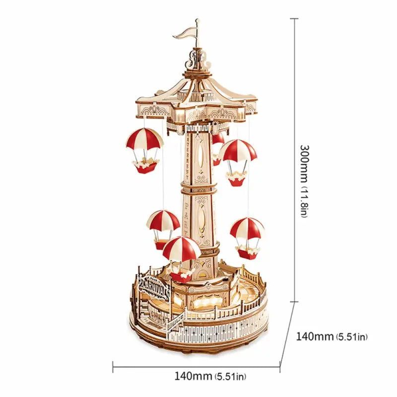 Robotime Rokr DIY Music Box 3D Wooden Puzzle | Parachute Tower - DIY Magic World