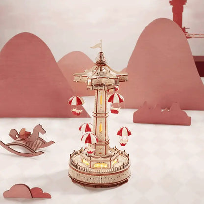 Robotime Rokr DIY Music Box 3D Wooden Puzzle | Parachute Tower - DIY Magic World