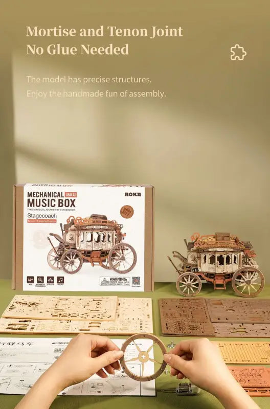 Robotime Rokr DIY Music Box 3D Wooden Puzzle | Stagecoach - DIY Magic World