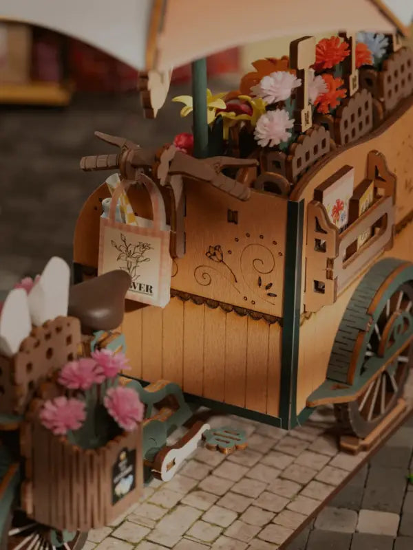 Robotime Rolife DIY 3D Wooden Puzzle | Blossom Cart - DIY Magic World