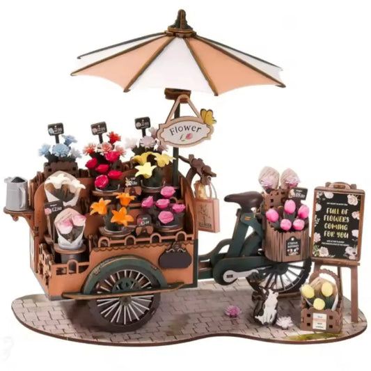 Robotime Rolife DIY 3D Wooden Puzzle | Blossom Cart - DIY Magic World