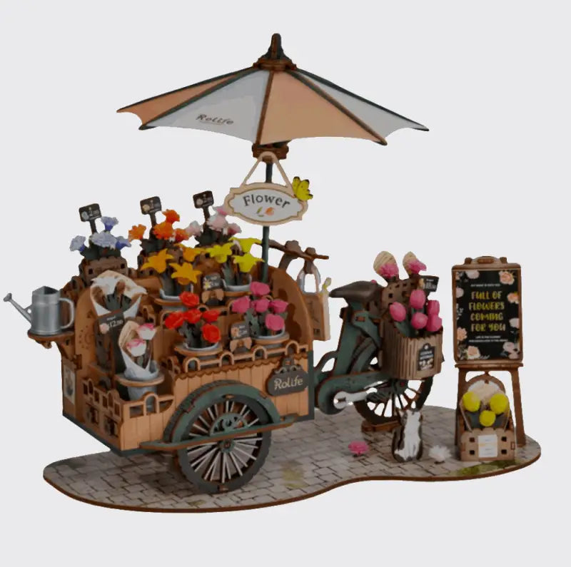Robotime Rolife DIY 3D Wooden Puzzle | Blossom Cart - DIY Magic World