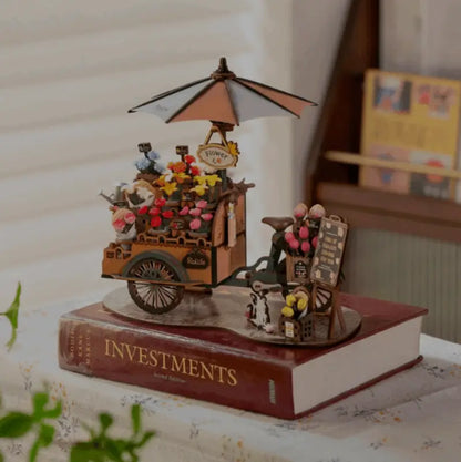 Robotime Rolife DIY 3D Wooden Puzzle | Blossom Cart - DIY Magic World