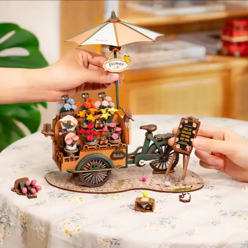 Robotime Rolife DIY 3D Wooden Puzzle | Blossom Cart - DIY Magic World