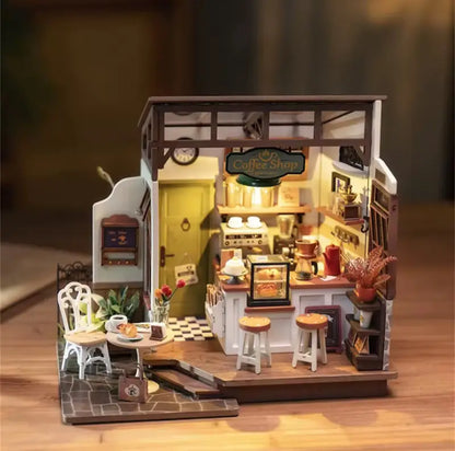 Robotime Rolife DIY Miniature Dollhouse Kit | Coffee Shop - DIY Magic World