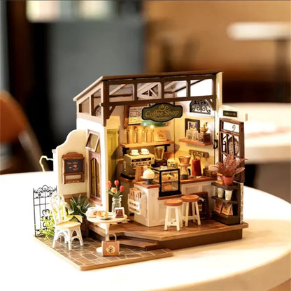 Robotime Rolife DIY Miniature Dollhouse Kit | Coffee Shop - DIY Magic World