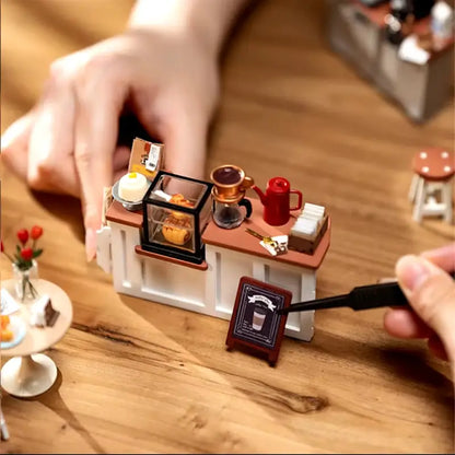 Robotime Rolife DIY Miniature Dollhouse Kit | Coffee Shop - DIY Magic World