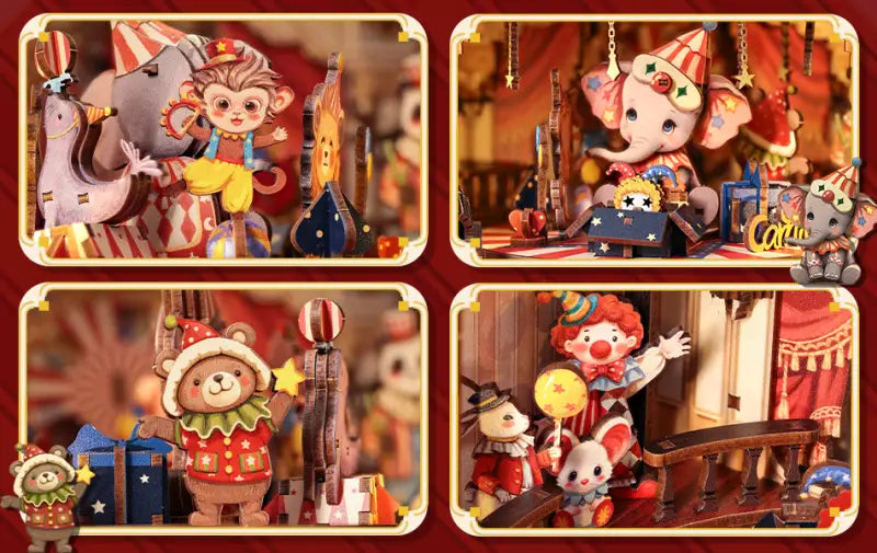 Robotime Rolife DIY Music Box 3D Wooden Puzzle | Animal Carnival