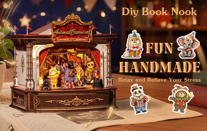 Robotime Rolife DIY Music Box 3D Wooden Puzzle | Animal Carnival