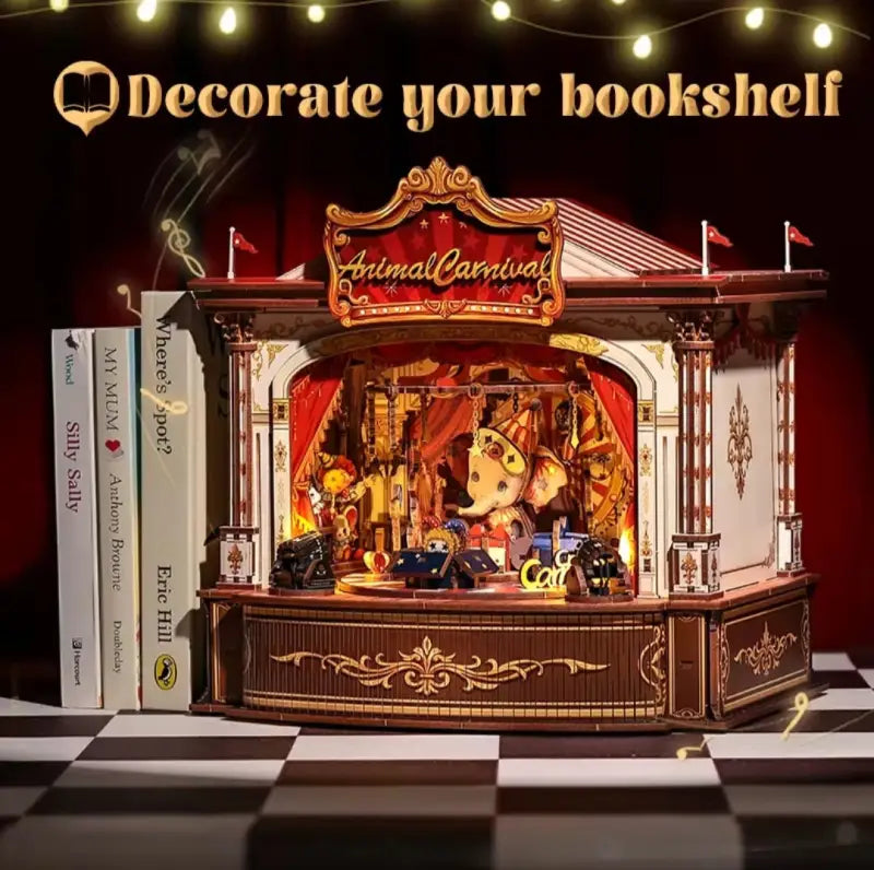 Robotime Rolife DIY Music Box 3D Wooden Puzzle | Animal Carnival