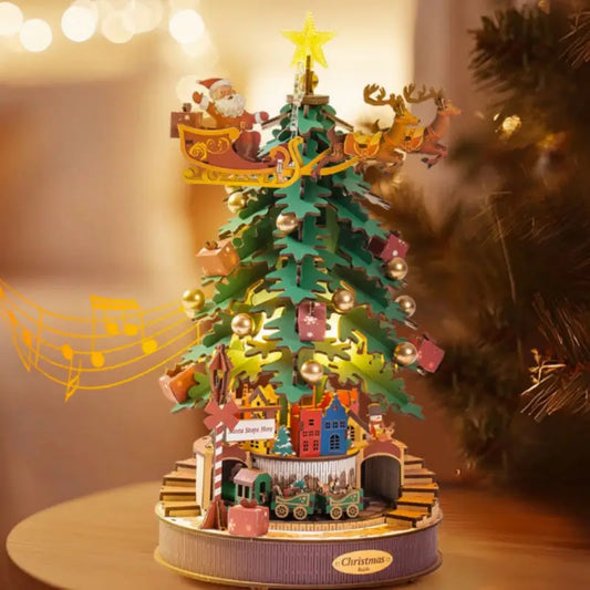 Robotime Rolife DIY Music Box 3D Wooden Puzzle | Christmas Melody Tree