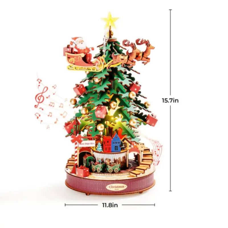 Robotime Rolife DIY Music Box 3D Wooden Puzzle | Christmas Melody Tree