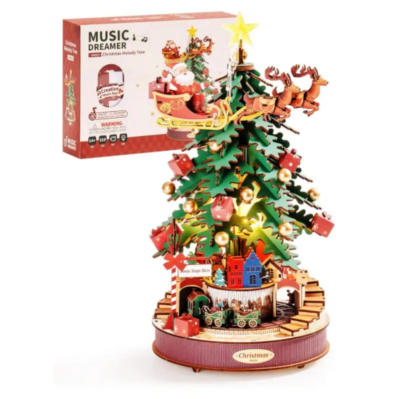 Robotime Rolife DIY Music Box 3D Wooden Puzzle | Christmas Melody Tree